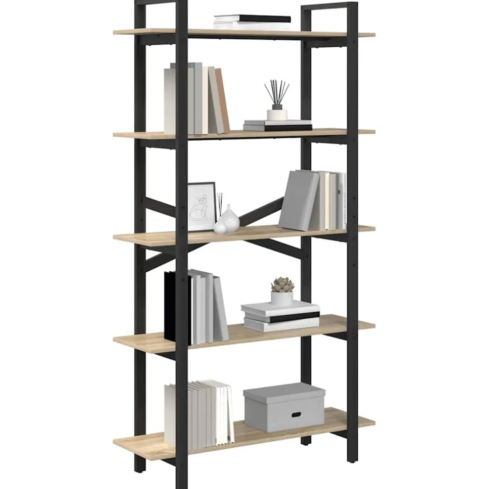 vidaXL Boekenkast 5-laags 100 x 33,5 x 178 cm Bewerkt hout