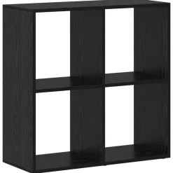 vidaXL Boekenkast 4-laags 69,5 x 29 x 69,5 cm Bewerkt hout Zwart Eiken