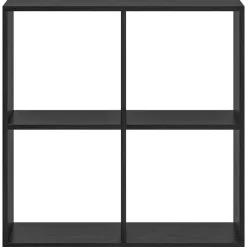 vidaXL Boekenkast 4-laags 69,5 x 29 x 69,5 cm Bewerkt hout Zwart Eiken