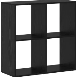 vidaXL Boekenkast 4-laags 69,5 x 29 x 69,5 cm Bewerkt hout Zwart Eiken