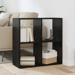 vidaXL Boekenkast 4-laags 69,5 x 29 x 69,5 cm Bewerkt hout Zwart Eiken