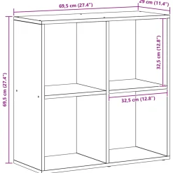 vidaXL Boekenkast 4-laags 69,5 x 29 x 69,5 cm Bewerkt hout Zwart Eiken