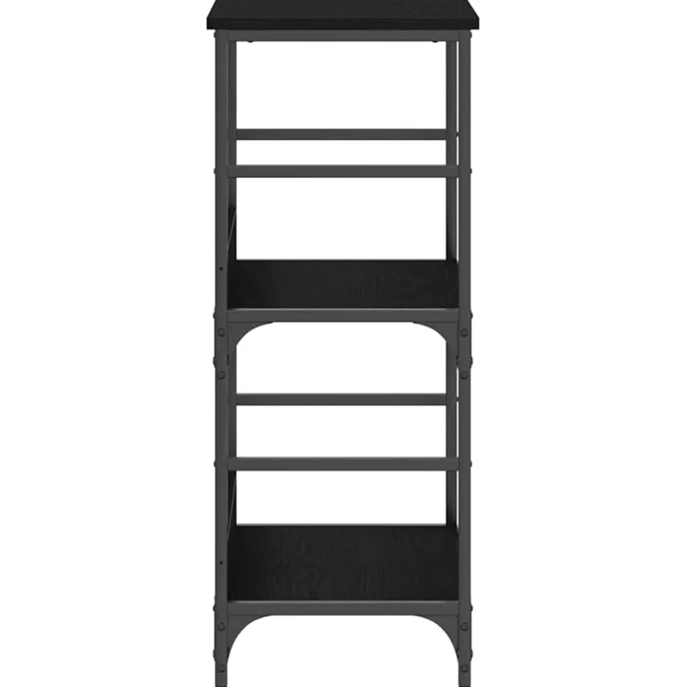 vidaXL Boekenkast 2-laags 50 x 33 x 82 cm Bewerkt hout Zwart Eiken