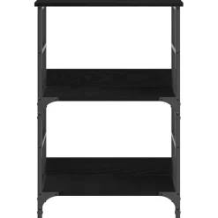 vidaXL Boekenkast 2-laags 50 x 33 x 82 cm Bewerkt hout Zwart Eiken