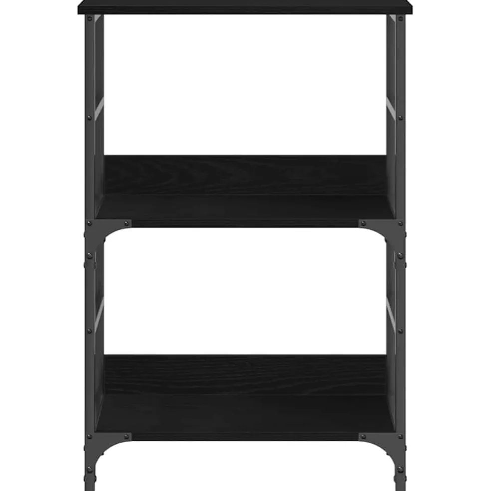 vidaXL Boekenkast 2-laags 50 x 33 x 82 cm Bewerkt hout Zwart Eiken