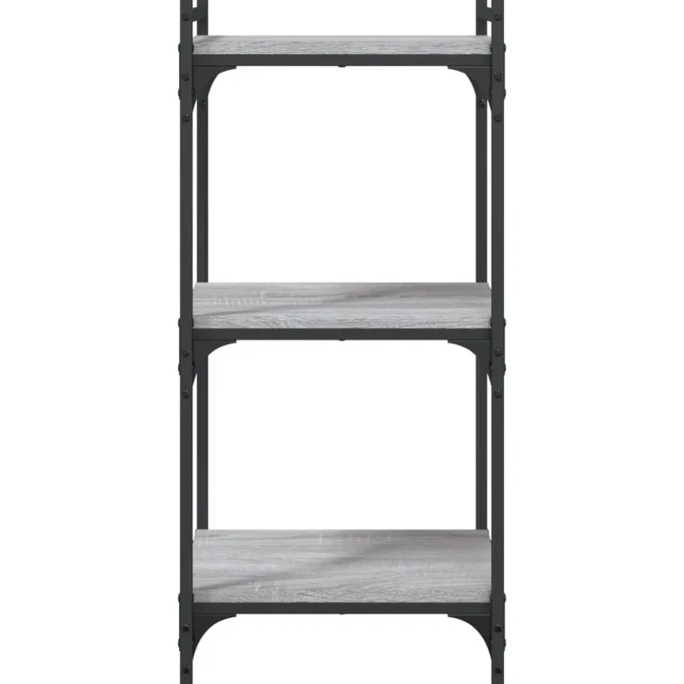 vidaXL Boekenkast 3-laags 40x30x86 cm bewerkt hout grijs sonoma