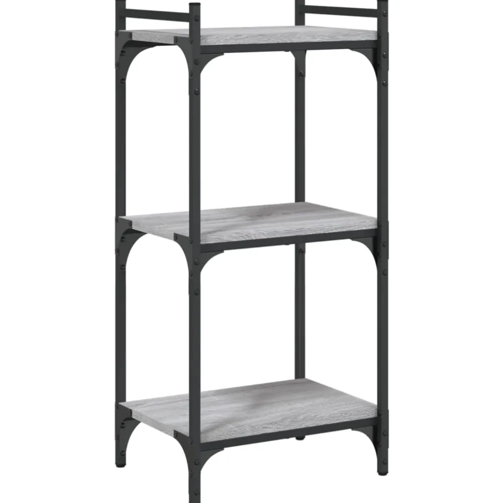 vidaXL Boekenkast 3-laags 40x30x86 cm bewerkt hout grijs sonoma