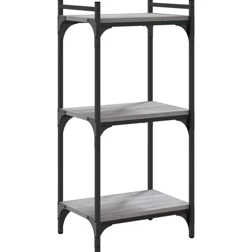 vidaXL Boekenkast 3-laags 40x30x86 cm bewerkt hout grijs sonoma