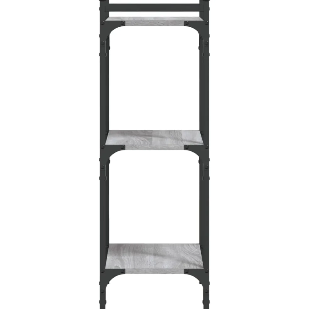 vidaXL Boekenkast 3-laags 40x30x86 cm bewerkt hout grijs sonoma