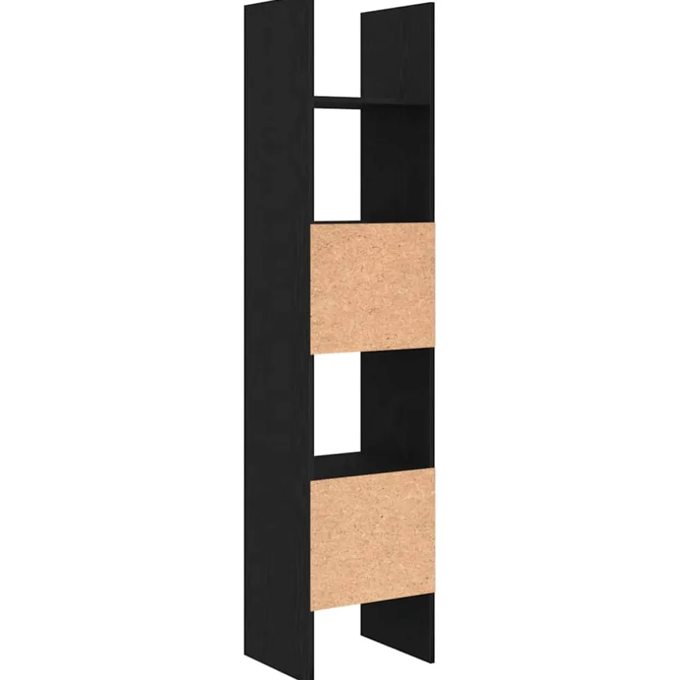 vidaXL Boekenkast 5-laags 40 x 35 x 180 cm Bewerkt hout Zwart Eiken