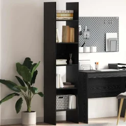 vidaXL Boekenkast 5-laags 40 x 35 x 180 cm Bewerkt hout Zwart Eiken