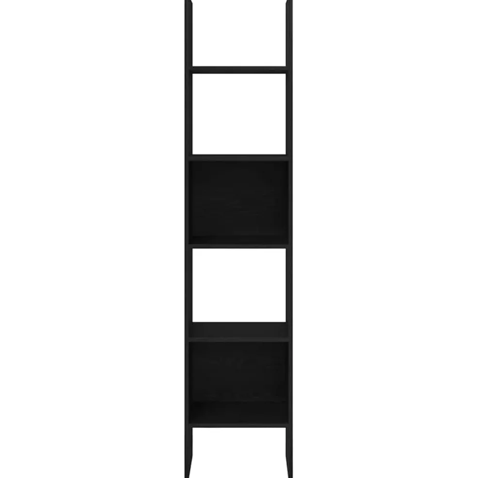 vidaXL Boekenkast 5-laags 40 x 35 x 180 cm Bewerkt hout Zwart Eiken