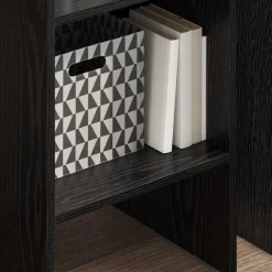 vidaXL Boekenkast 5-laags 40 x 35 x 180 cm Bewerkt hout Zwart Eiken