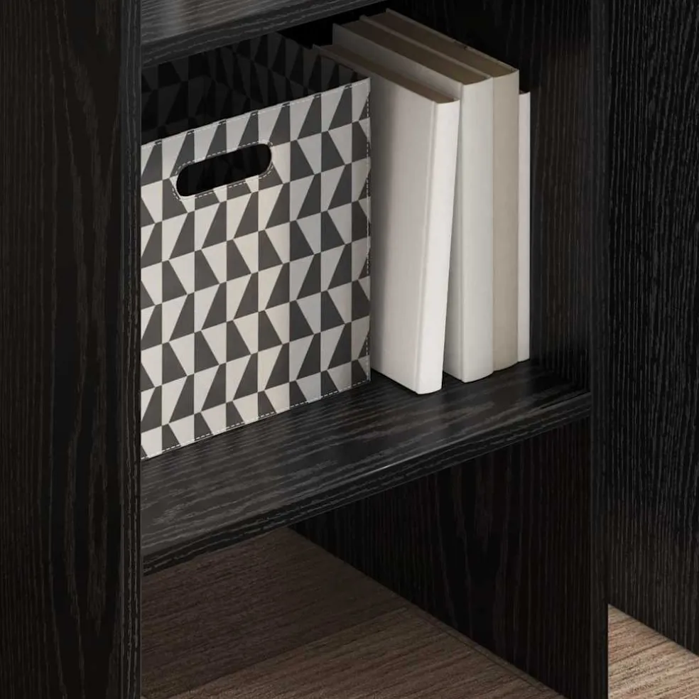 vidaXL Boekenkast 5-laags 40 x 35 x 180 cm Bewerkt hout Zwart Eiken