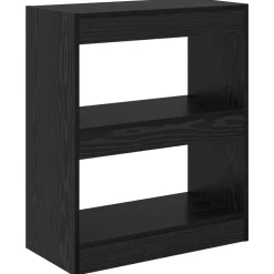 vidaXL Boekenkast 2-laags 60 x 30 x 72 cm Bewerkt hout Zwart Eiken