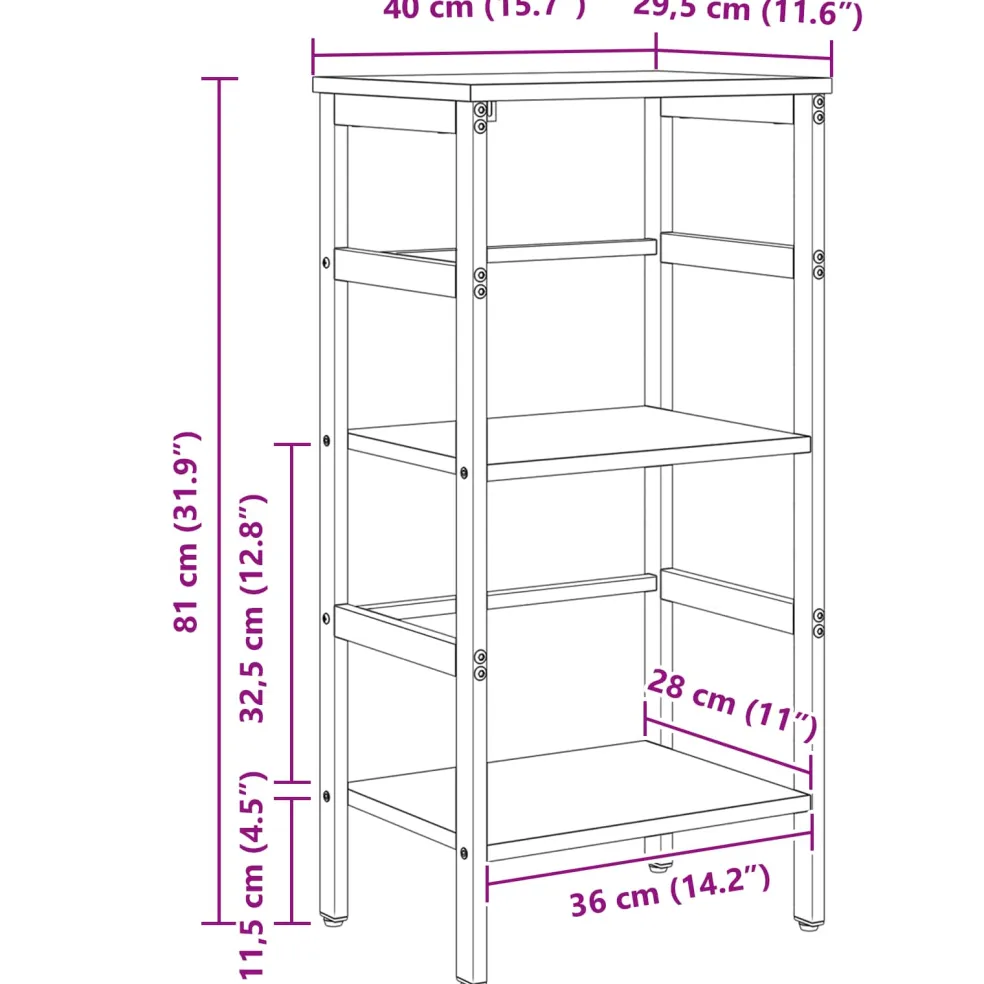 vidaXL Boekenkast 2-laags 40 x 29,5 x 81 cm Bewerkt hout Oud Hout