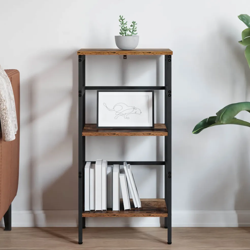 vidaXL Boekenkast 2-laags 40 x 29,5 x 81 cm Bewerkt hout Oud Hout