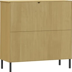 vidaXL Boekenkast met metalen poten OSLO 90x35x90,5 cm hout bruin