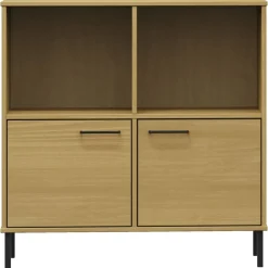 vidaXL Boekenkast met metalen poten OSLO 90x35x90,5 cm hout bruin