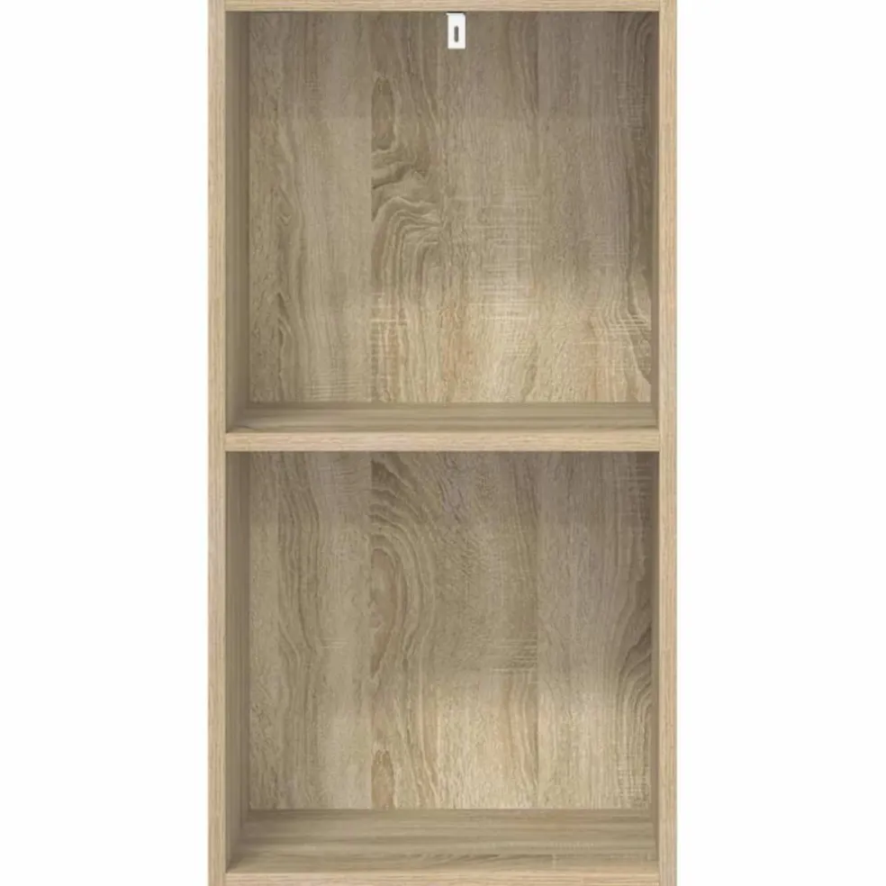 vidaXL Boekenkast met 2 schappen 40x30x76,5 cm bewerkt hout sonoma eik