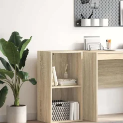 vidaXL Boekenkast met 2 schappen 40x30x76,5 cm bewerkt hout sonoma eik