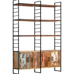vidaXL Boekenkast met 4 schappen 124x30x180 cm massief gerecycled hout