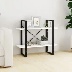 vidaXL Boekenkast met 2 schappen 80x30x70 cm bewerkt hout wit