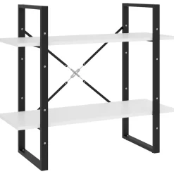 vidaXL Boekenkast met 2 schappen 80x30x70 cm bewerkt hout wit