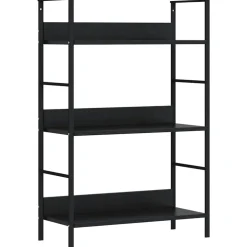 vidaXL Boekenkast met 3 schappen 60x27,6x90,5 cm bewerkt hout zwart