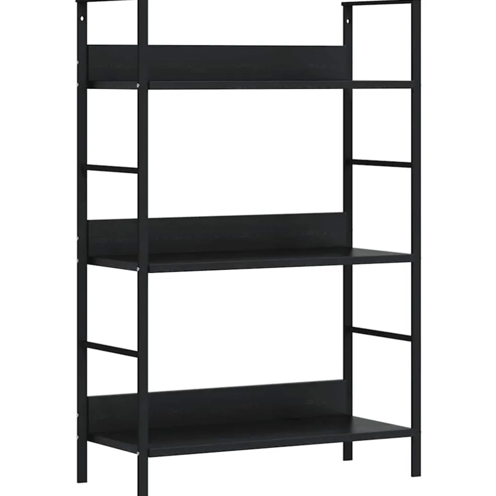 vidaXL Boekenkast met 3 schappen 60x27,6x90,5 cm bewerkt hout zwart