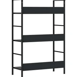 vidaXL Boekenkast met 3 schappen 60x27,6x90,5 cm bewerkt hout zwart