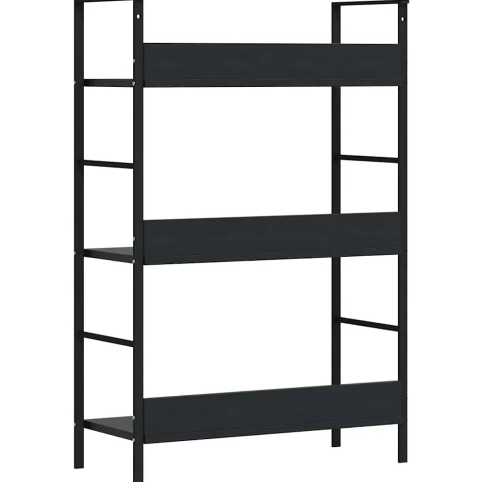 vidaXL Boekenkast met 3 schappen 60x27,6x90,5 cm bewerkt hout zwart