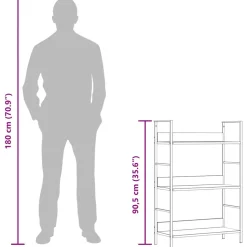 vidaXL Boekenkast met 3 schappen 60x27,6x90,5 cm bewerkt hout zwart