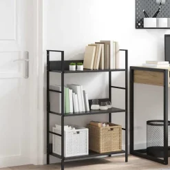 vidaXL Boekenkast met 3 schappen 60x27,6x90,5 cm bewerkt hout zwart