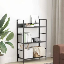 vidaXL Boekenkast met 3 schappen 60x27,6x90,5 cm bewerkt hout zwart