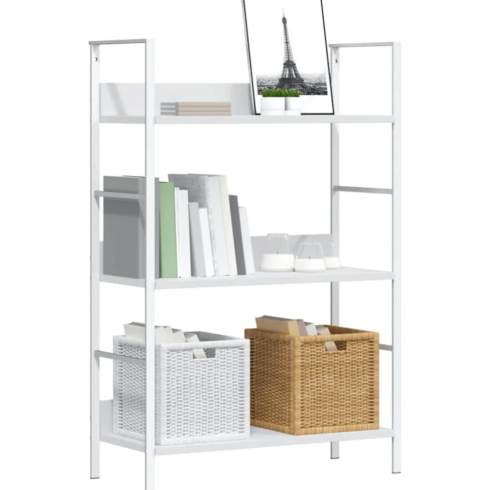 vidaXL Boekenkast met 3 schappen 60x27,6x90,5 cm bewerkt hout wit
