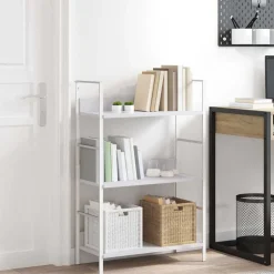 vidaXL Boekenkast met 3 schappen 60x27,6x90,5 cm bewerkt hout wit