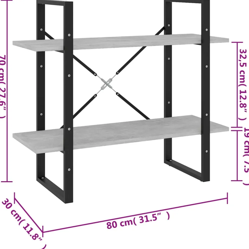 vidaXL Boekenkast met 3 schappen 70x22,5x82 cm massief eikenhout