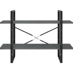 vidaXL Boekenkast met 2 schappen 100x30x70 cm massief grenenhout grijs