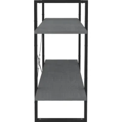 vidaXL Boekenkast met 2 schappen 100x30x70 cm massief grenenhout grijs
