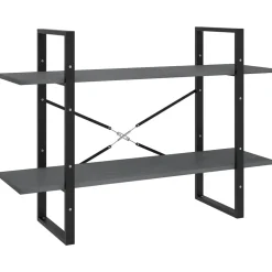 vidaXL Boekenkast met 2 schappen 100x30x70 cm massief grenenhout grijs