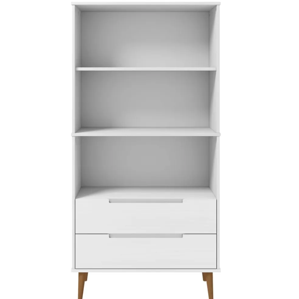 vidaXL Boekenkast MOLDE 85x35x170,5 cm massief grenenhout wit