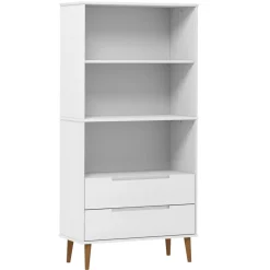 vidaXL Boekenkast MOLDE 85x35x170,5 cm massief grenenhout wit