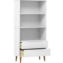 vidaXL Boekenkast MOLDE 85x35x170,5 cm massief grenenhout wit