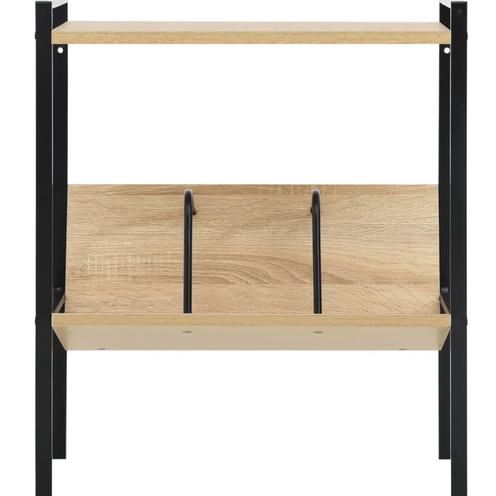 vidaXL Boekenkast 2 schappen 52x28x59 cm bewerkt hout zwart en eiken
