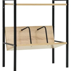 vidaXL Boekenkast 2 schappen 52x28x59 cm bewerkt hout zwart en eiken