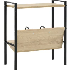 vidaXL Boekenkast 2 schappen 52x28x59 cm bewerkt hout zwart en eiken