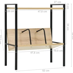 vidaXL Boekenkast 2 schappen 52x28x59 cm bewerkt hout zwart en eiken
