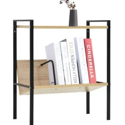 vidaXL Boekenkast 2 schappen 52x28x59 cm bewerkt hout zwart en eiken