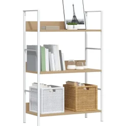 vidaXL Boekenkast 3 schappen 60x27,6x90,5 cm bewerkt hout eikenkleurig